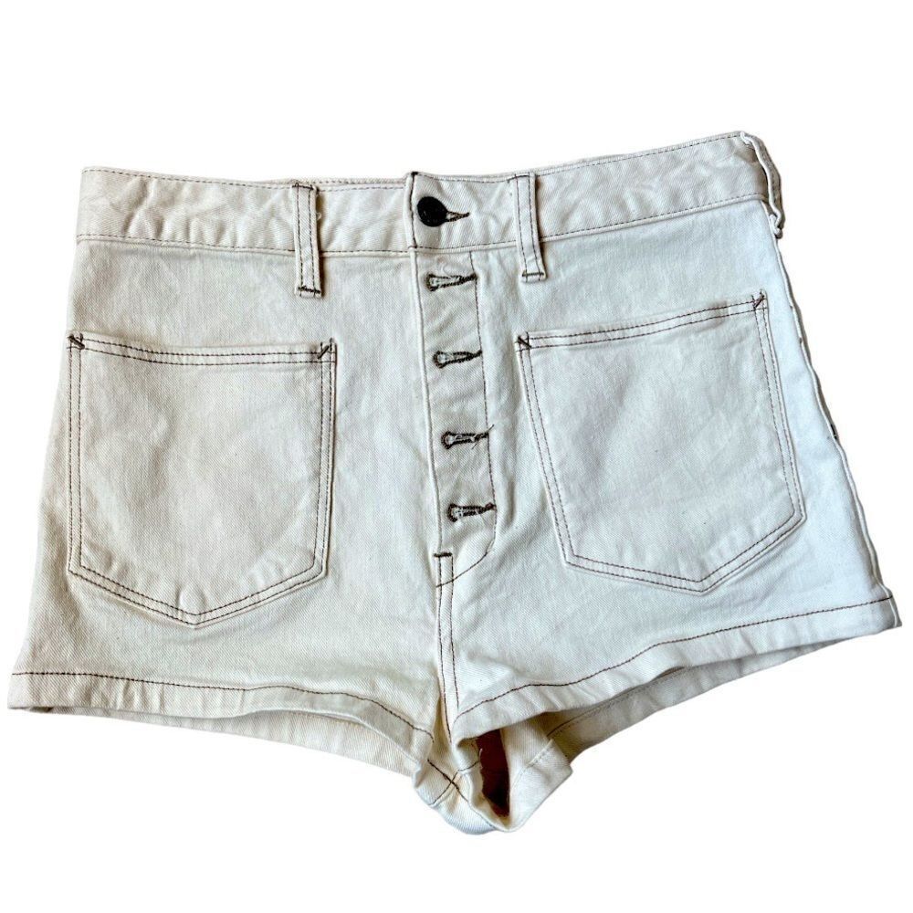 We The Free By Free People High Rise Women’s Cream Bridgette Shorts - Picture 7 of 11